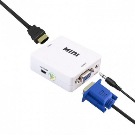 Adaptador Conversor HDMI Para VGA Transmite Áudio E Vídeo