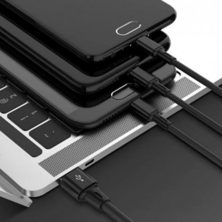 kit Carregador Veicular 4 Entradas + Cabo USB 3 Em 1 Atacado