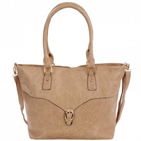 Bolsa Feminina Ombro Grande Em Alto Relevo Detalhe Metálico