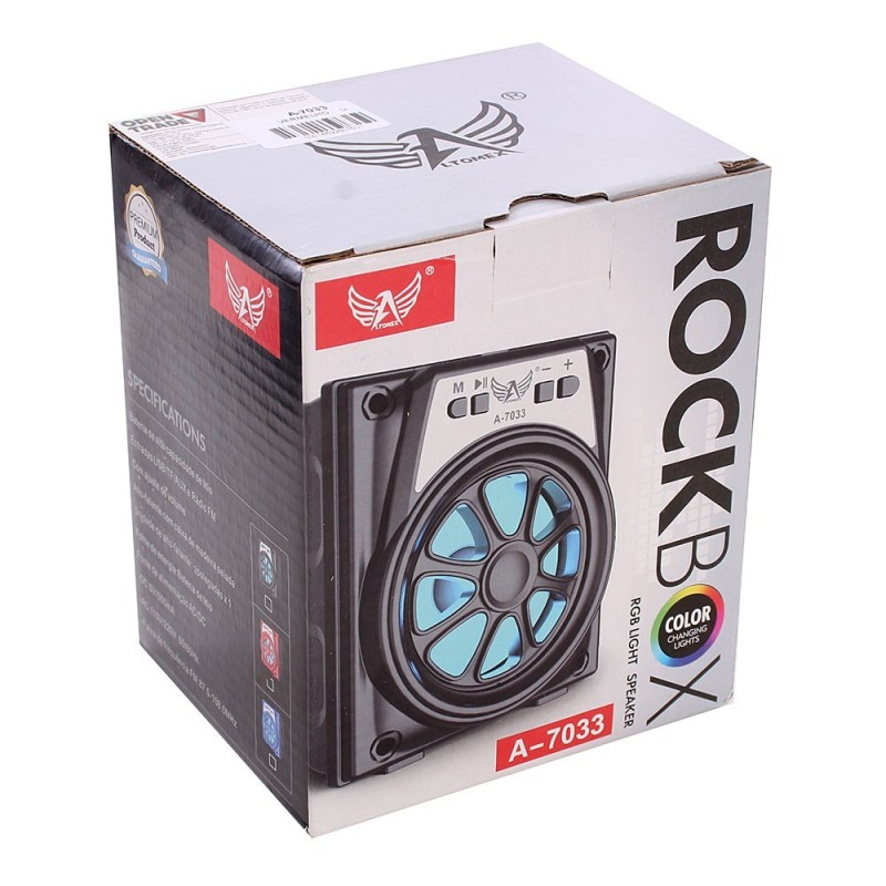 Caixinha De Som Portátil Pendrive Rádio FM LED Altomex