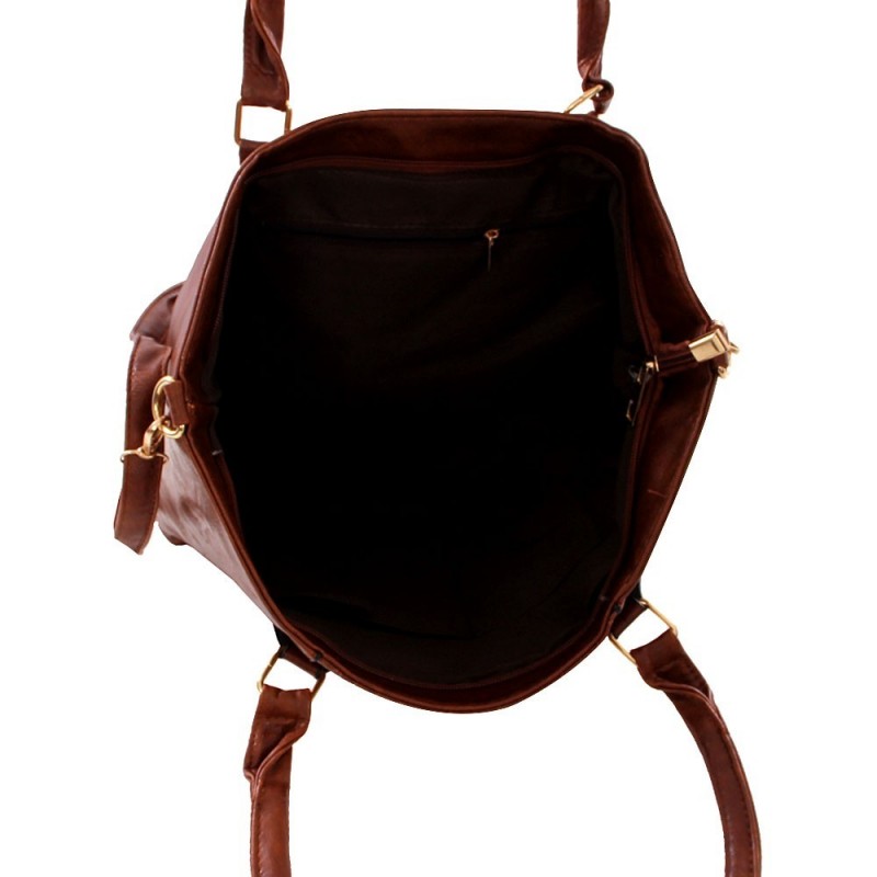 Bolsa Feminina Ombro Grande Em Alto Relevo Detalhe Metálico