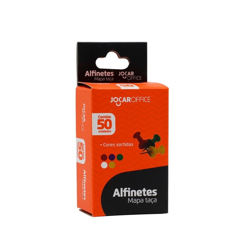 Alfinetes Taça Coloridos 50 Peças Jocar Office No Atacado