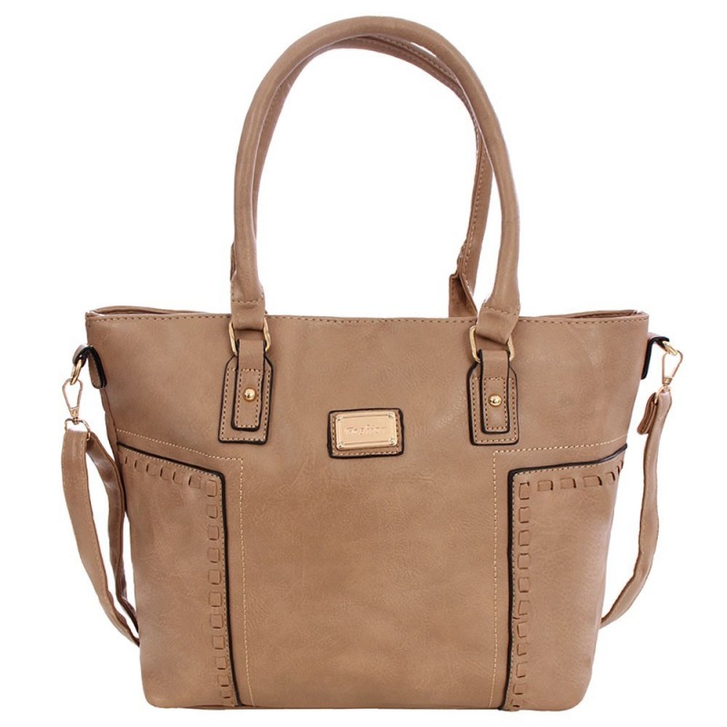 Bolsa Feminina Grande Duplo Compartimento Em Alto Relevo
