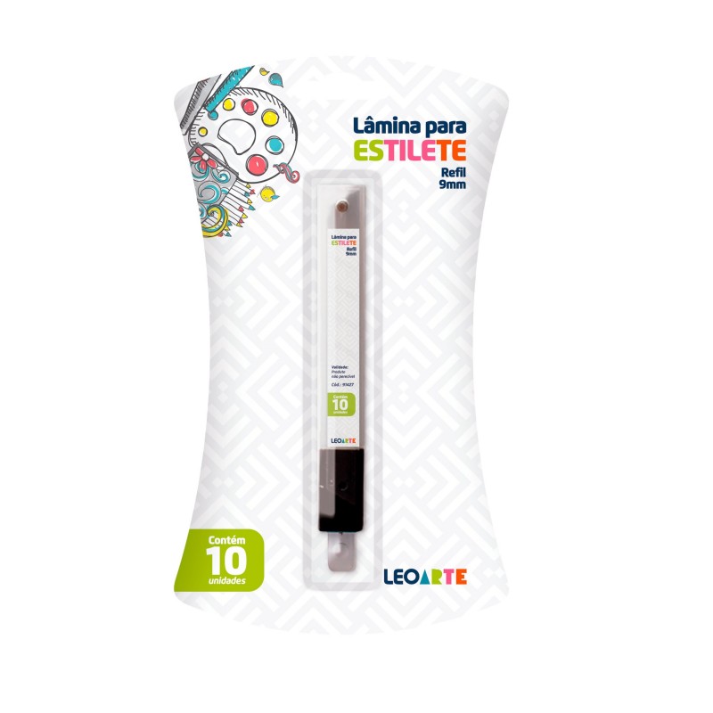 Kit 10 Lâminas Refis Estilete Estreito 9mm Leo E Leo Atacado