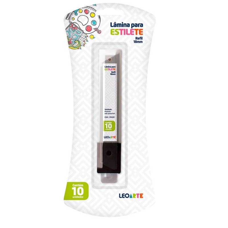 Kit 10 Lâminas Refis Estilete Largo 18mm Leo E Leo Atacado