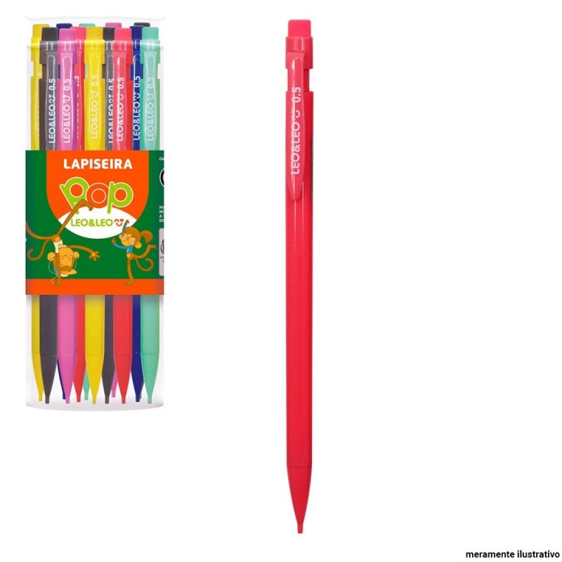 Lapiseira Pop 0.5mm C/ Borracha Cor Pastel Sortida Leo E Leo