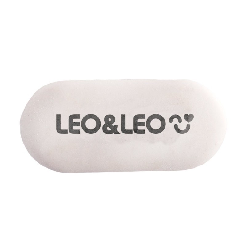 Borracha Escolar Branca Oval 2 Peças Leo E Leo