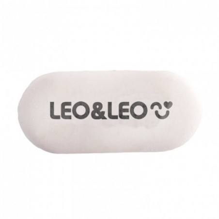 Borracha Escolar Branca Oval 2 Peças Leo E Leo