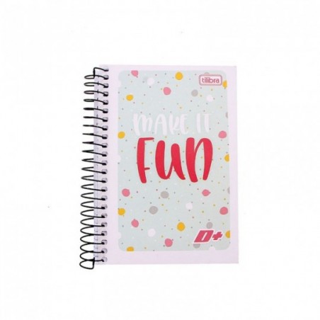 Mini Agenda Escolar Espiral Infantil Com 96 Folhas Branca