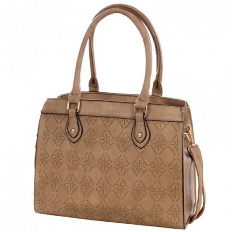 Bolsa Feminina Estruturada Duas Repartições Detalhes Florais