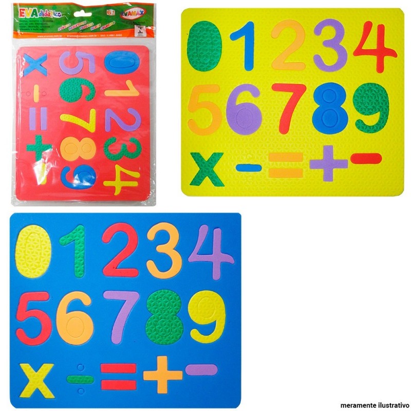 Cubo Tapete Números E Sinais Didático EVA Infantil 19x22 cm