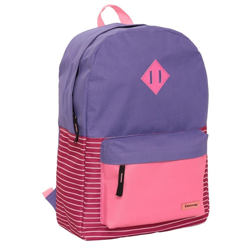 Mochila Juvenil Feminina Escolar Listras Alto Relevo Convoy