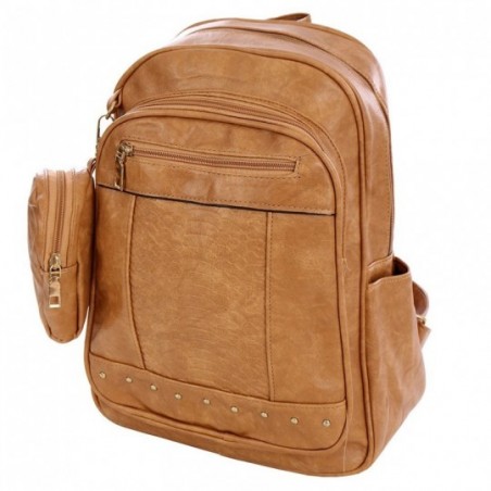 Kit Mochila Feminina Casual Texturizada + Porta Moedas