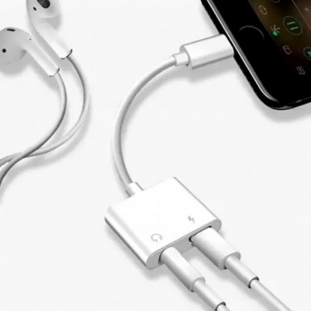 Adaptador Tipo C Duplo Fone De Ouvido E Carregador