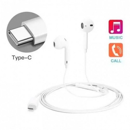 Fone De Ouvido Branco Tipo C Com Microfone No Atacado