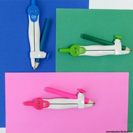 Compasso Escolar Plástico Colorido Com Lápis CIS No Atacado
