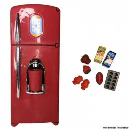 Geladeira Duplex Chef Kids Infantil 10 Peças Zuca Toys