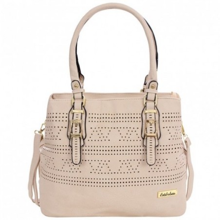 Bolsa Feminina Ombro Perfurada Com Detalhes Metálicos