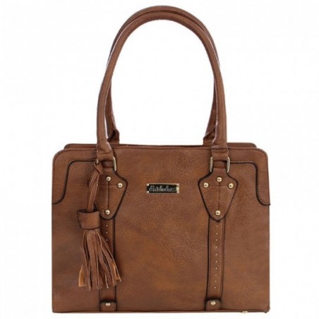 Bolsa Feminina Ombro Média Tachas Cravejadas E Tassel
