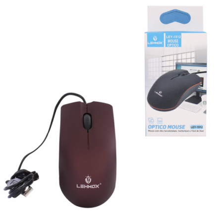 Óptico Lehmox Ergonômico Mouse Com Cabo 1000dpi LEY-1512