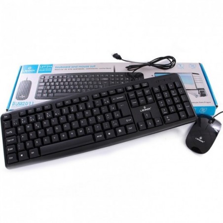Kit Teclado + Mouse Ergonômico USB 2.0/1.1 Com Fio Lehmox
