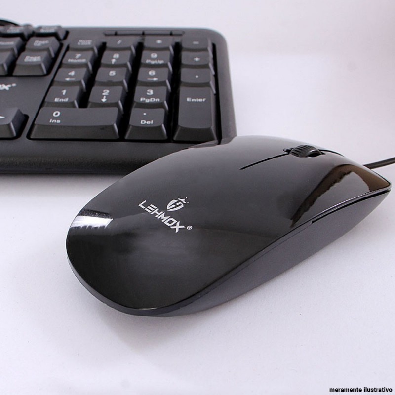 Kit Teclado + Mouse Ergonômico USB 2.0/1.1 Com Fio Lehmox