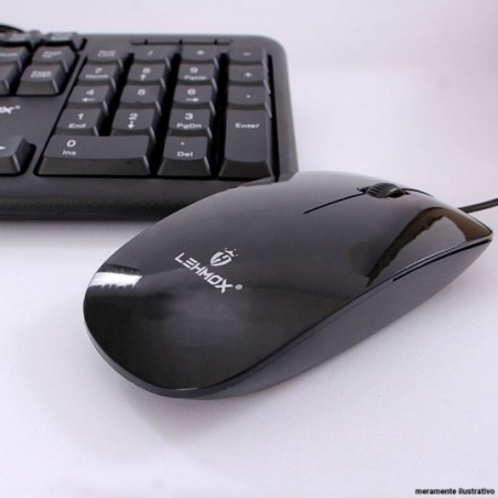 Kit Teclado + Mouse Ergonômico USB 2.0/1.1 Com Fio Lehmox