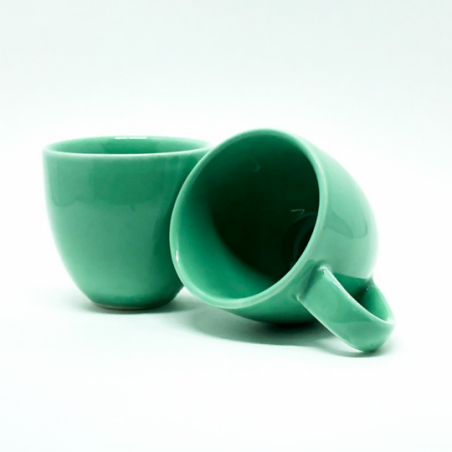 Xícara Porcelana De Café Lisa Verde 95 Ml No Atacado