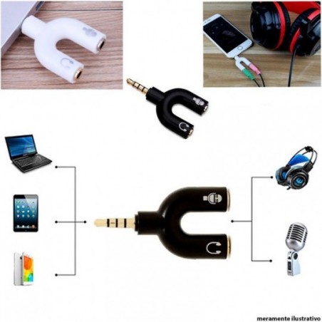 Adaptador Splitter P3 Headset Fone Microfone P2 X P3 Áudio