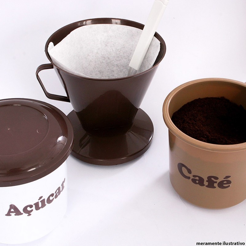 Coador Porta Filtro Marrom Para Café ErcaPlast No Atacado