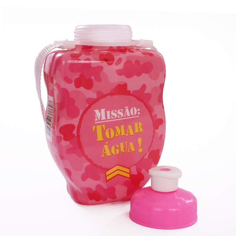 420 Ml Infantil Garrafa Camuflada Meninas Squeeze Plasduran