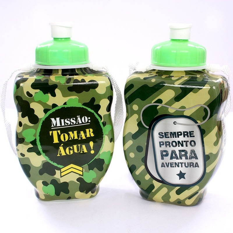 420 Ml Squeeze Infantil C/ Alça Camuflada Plasduran Atacado