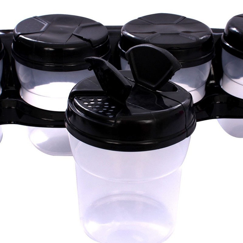 Kit Porta Condimento Plasduran C/ 6 Potes E Suporte Atacado