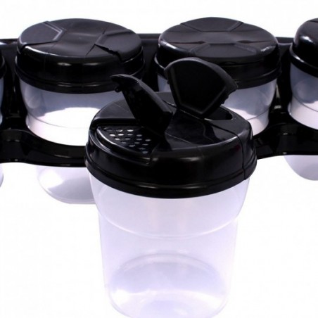 Kit Porta Condimento Plasduran C/ 6 Potes E Suporte Atacado