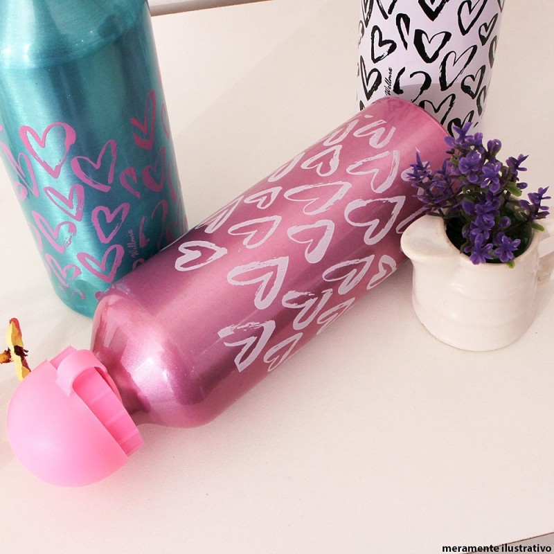 Garrafa Squeeze Feminina Alumínio Tampa E Bico 500Ml Wellmix