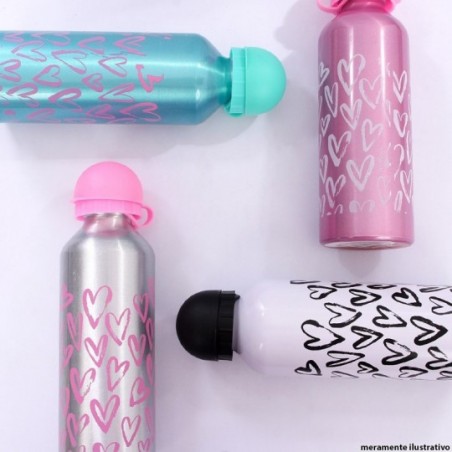 Garrafa Squeeze Feminina Alumínio Tampa E Bico 500Ml Wellmix
