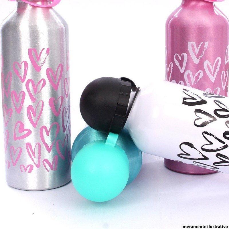 Garrafa Squeeze Feminina Alumínio Tampa E Bico 500Ml Wellmix