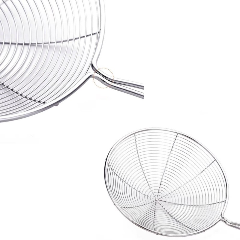 Escumadeira Grande Aço Inox P/ Fritura 35 Cm Wellmix