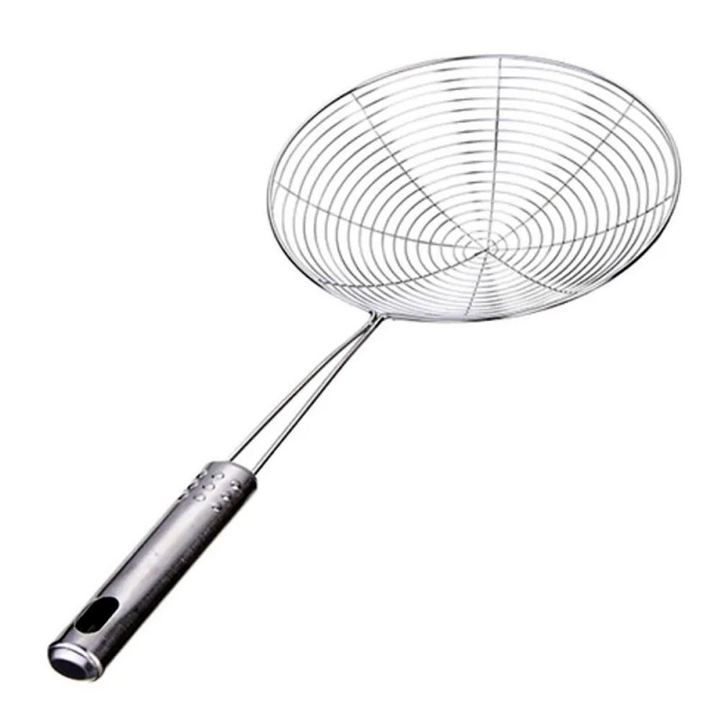 Escumadeira Grande Aço Inox P/ Fritura 35 Cm Wellmix