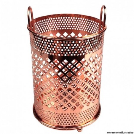 Porta Talheres Escorredor Metalizado Rose Gold 11 Cm Wellmix