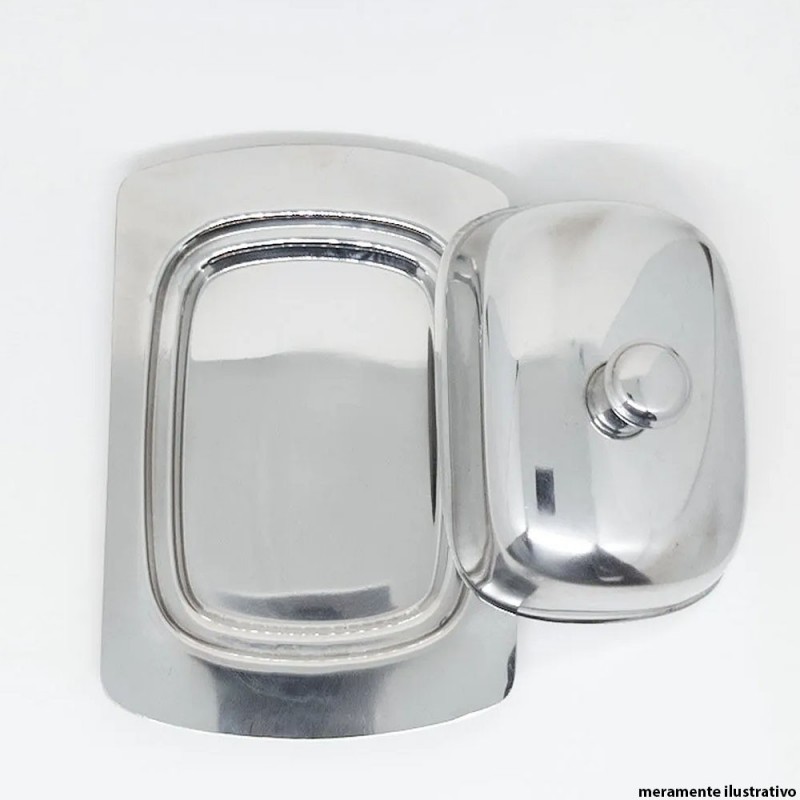 Manteigueira Com Tampa Aço Inox Atacado Wellmix