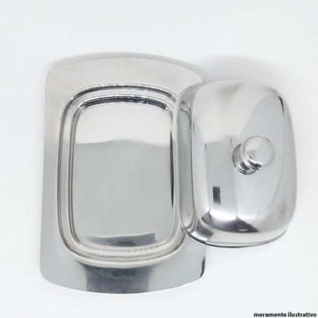 Manteigueira Com Tampa Aço Inox Atacado Wellmix