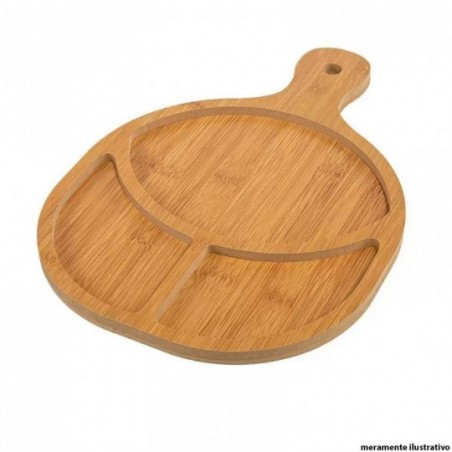 Petisqueira Bandeja MDF Com 3 Divisórias 34 cm x 24 cm