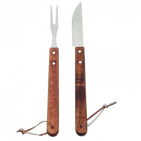 Kit Churrasco Garfo 5" + Faca 5" Aço Inox Corte Preciso