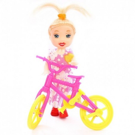 Boneca Infantil Duda Passeio De Bicicleta Well Kids