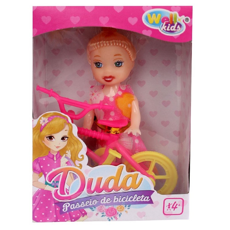 Boneca Infantil Duda Passeio De Bicicleta Well Kids