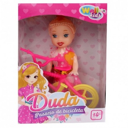 Boneca Infantil Duda Passeio De Bicicleta Well Kids