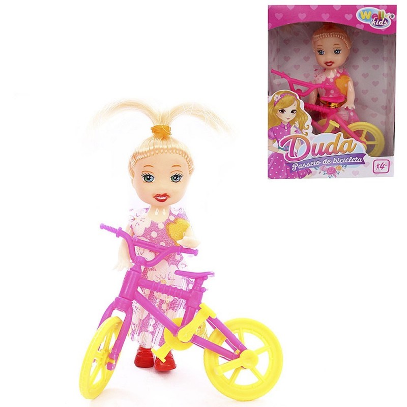 Boneca Infantil Duda Passeio De Bicicleta Well Kids