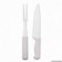 Kit De Churrasco Branco Com Faca 7" E Garfo 5"