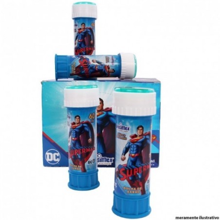 12 Peças Bolhas De Sabão Infantil Superman C/ Labirinto